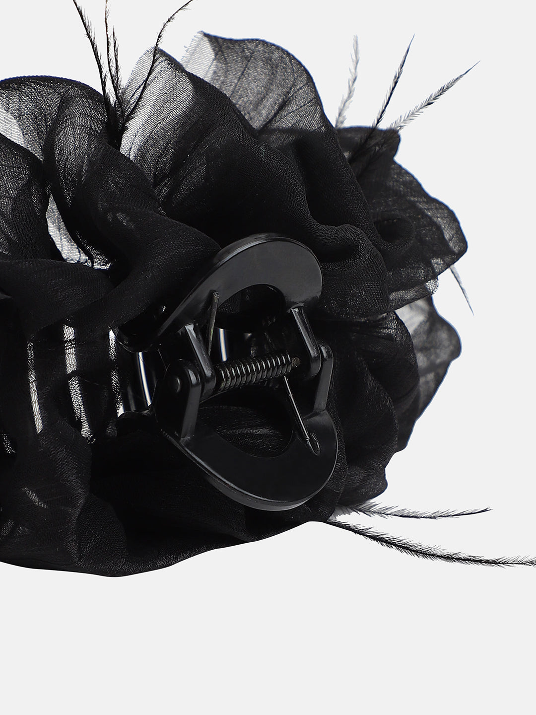 The Ruched Claw Clutch - Midnight Black-SOHIHC1002