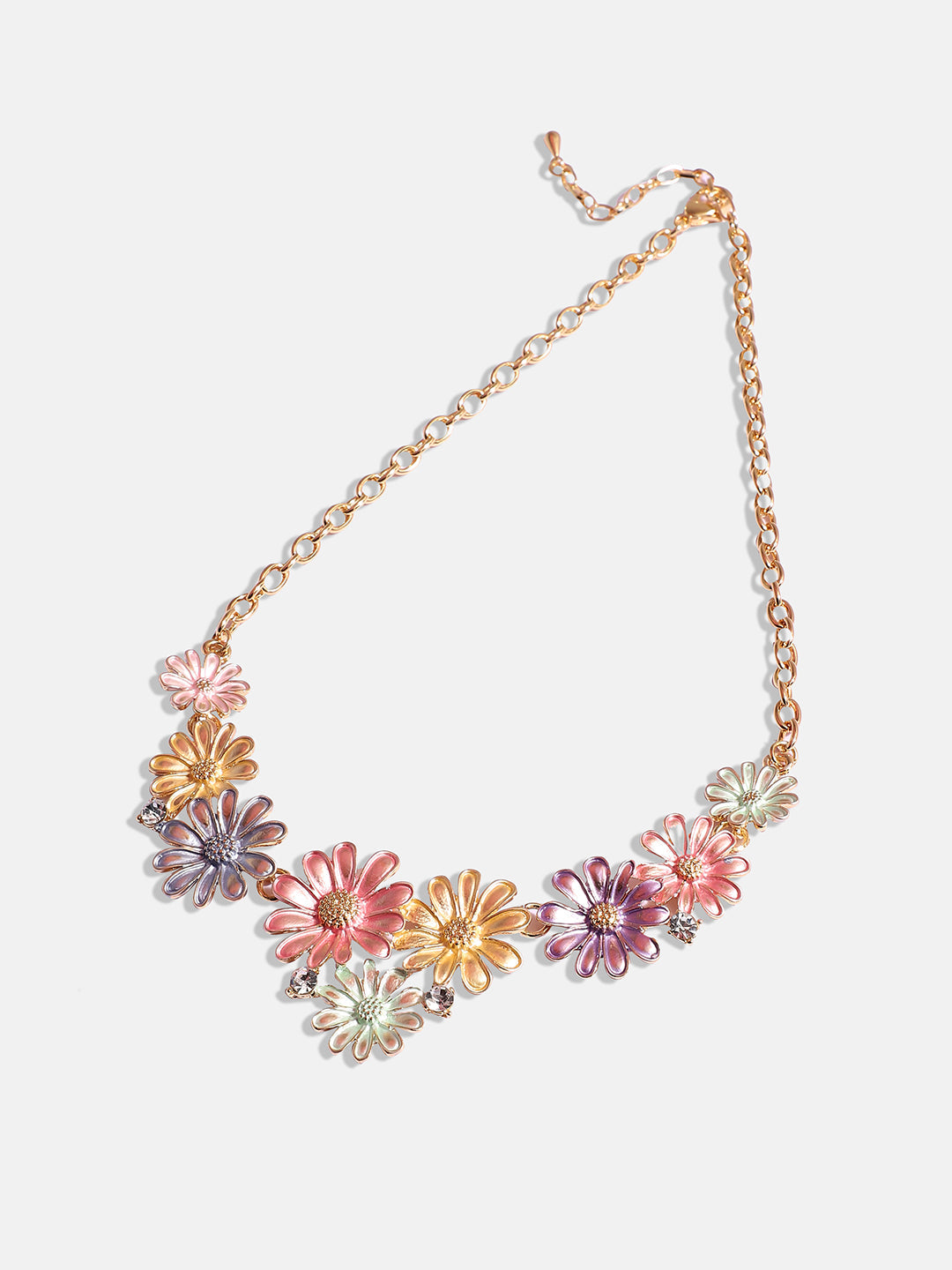 Gold-Plated Pastel Floral Jewellery Set