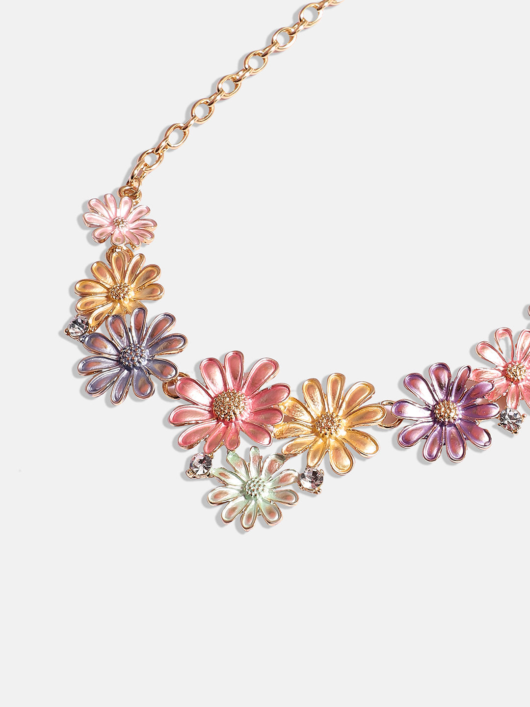 Gold-Plated Pastel Floral Jewellery Set