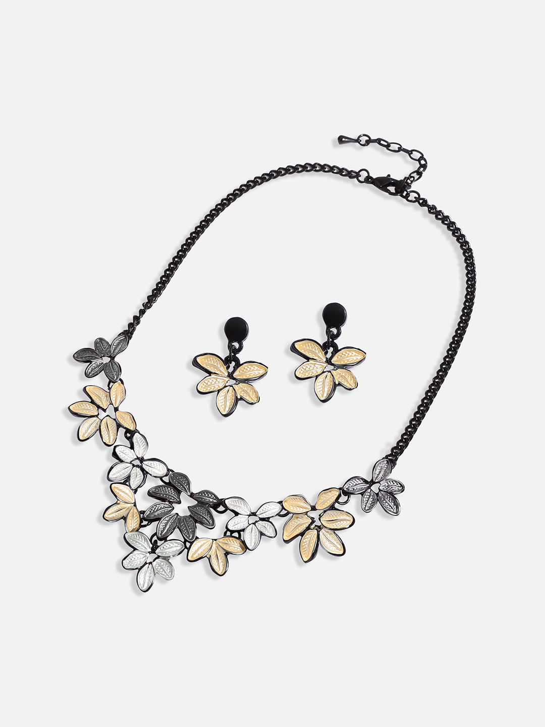 Foliage Necklace Earrings Jewellery Set
