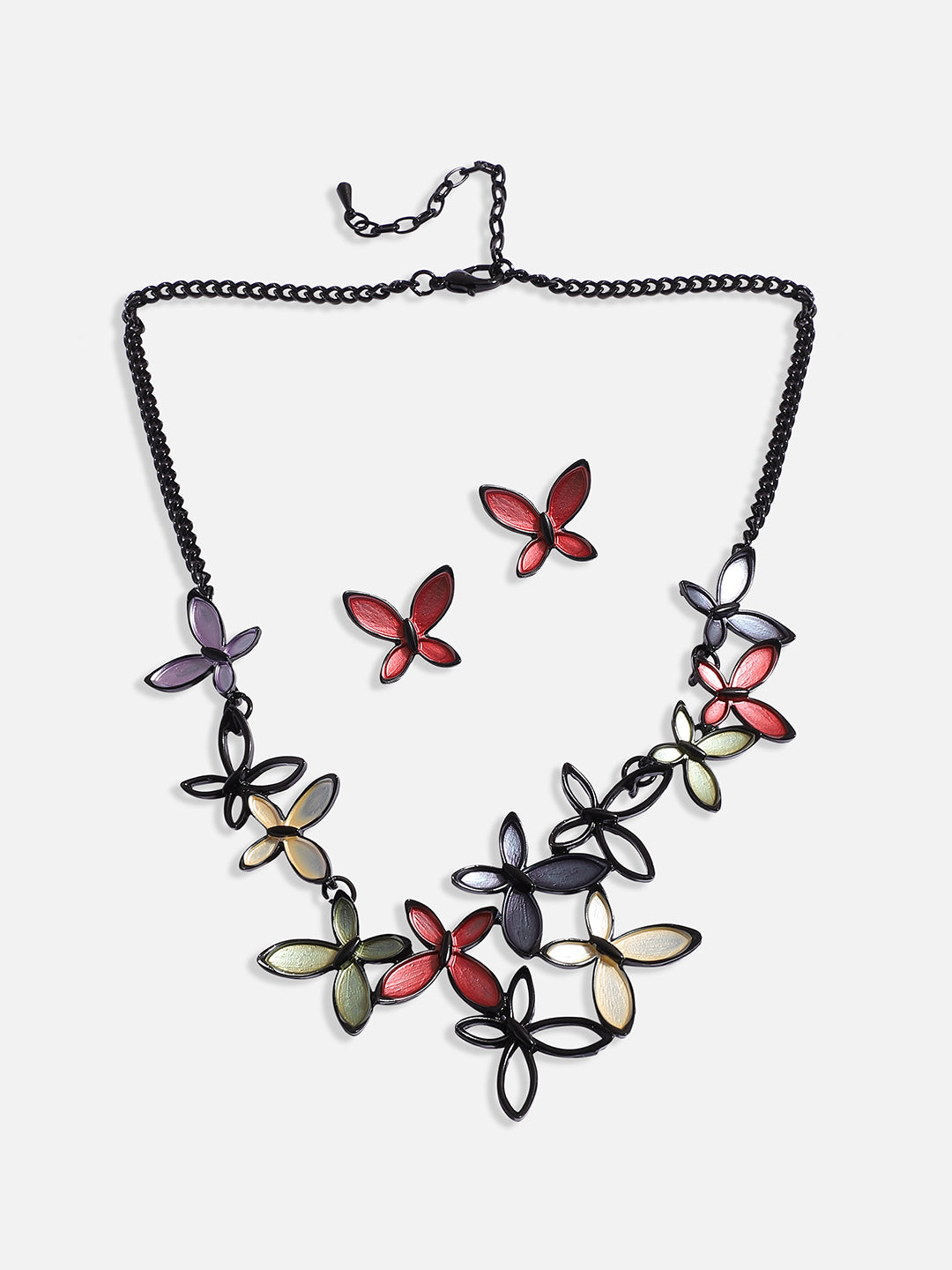 Butterfly Necklace Earrings Jewellery Set