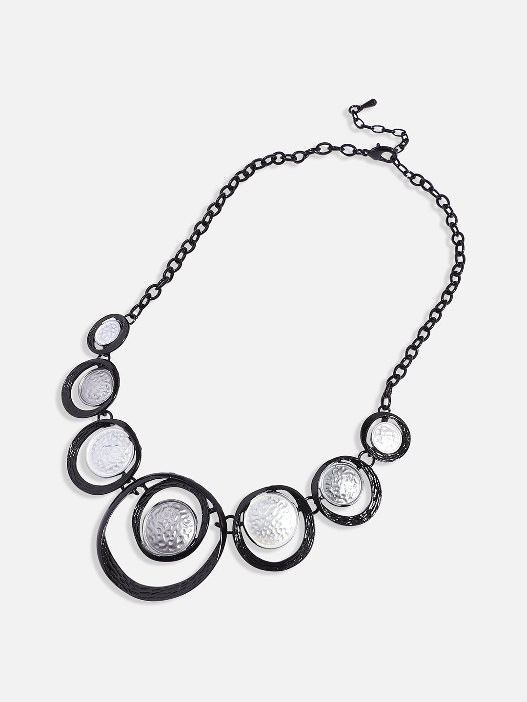 Dented Circular Necklace Earrings