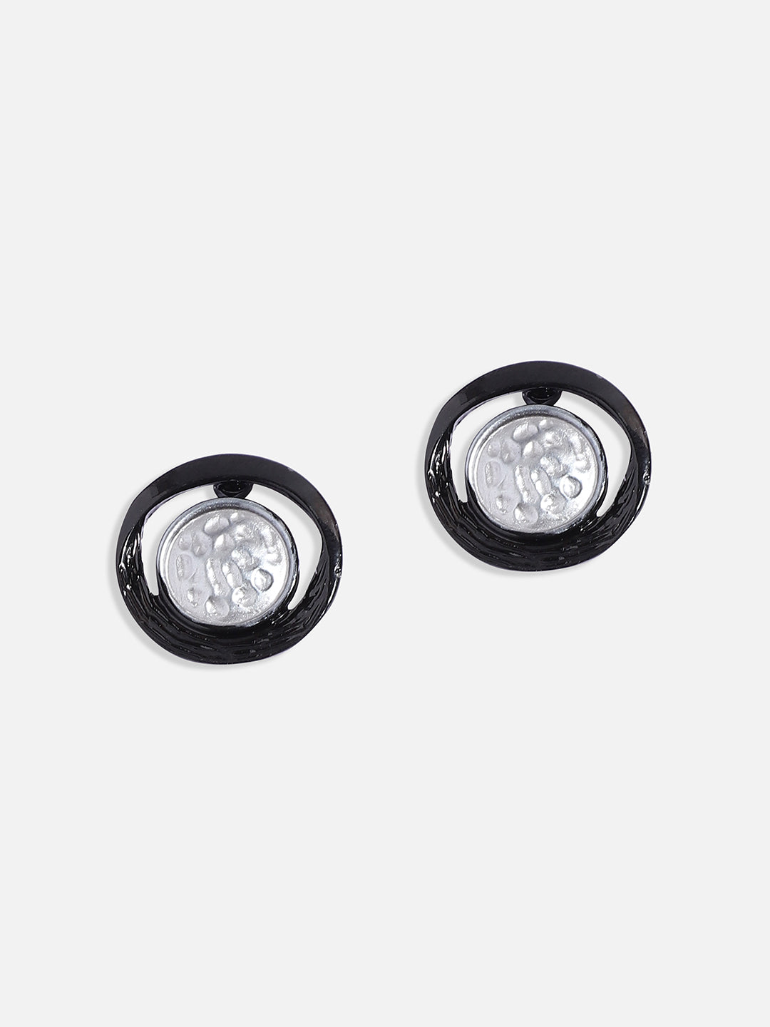 Dented Circular Necklace Earrings
