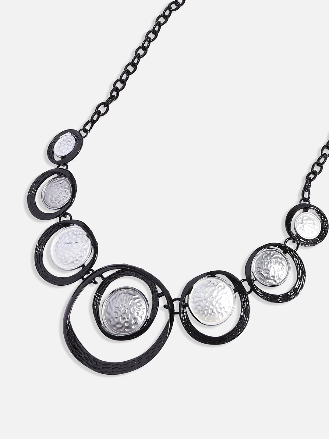 Dented Circular Necklace Earrings