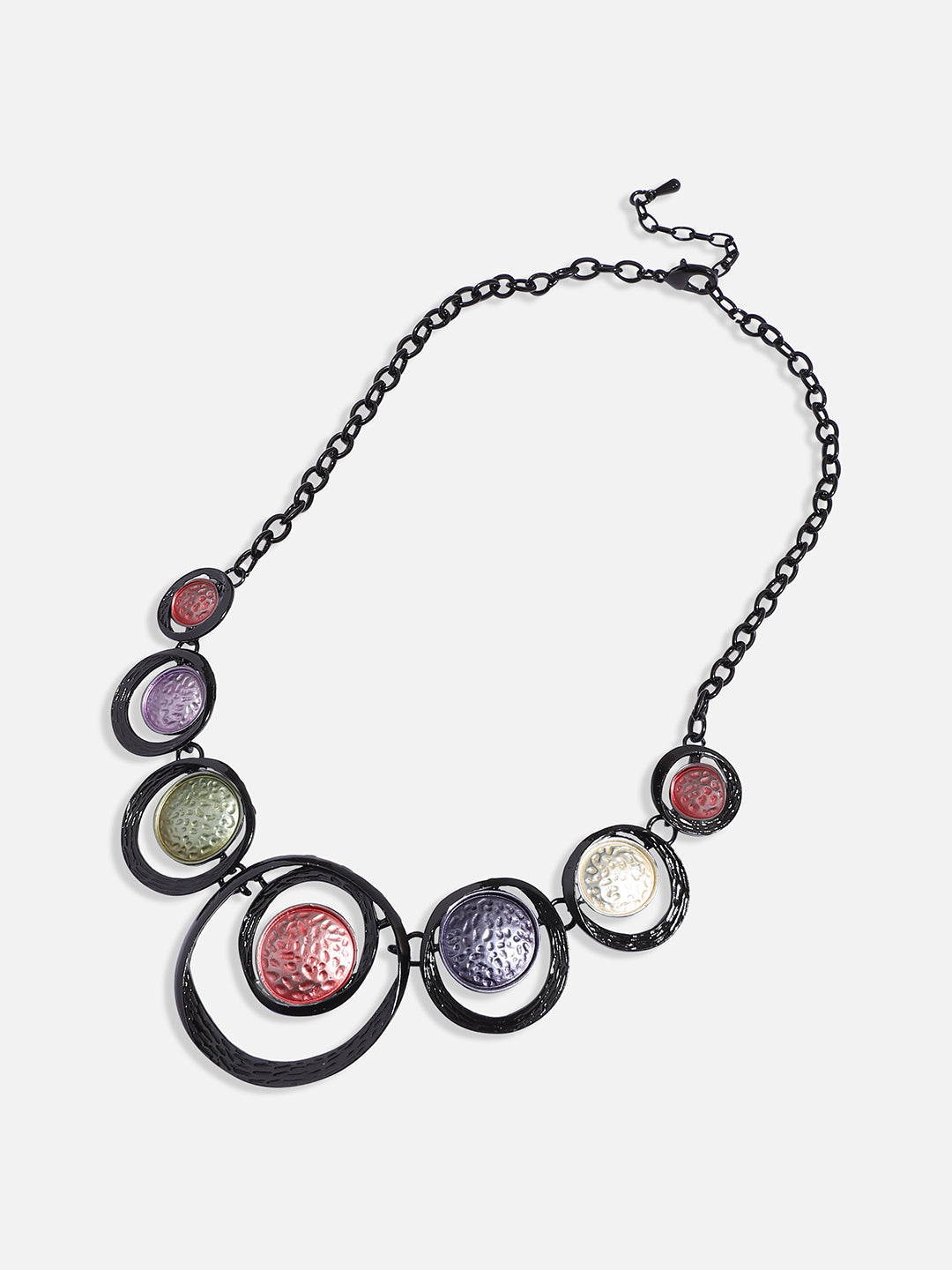 Dented Circular Necklace Earrings