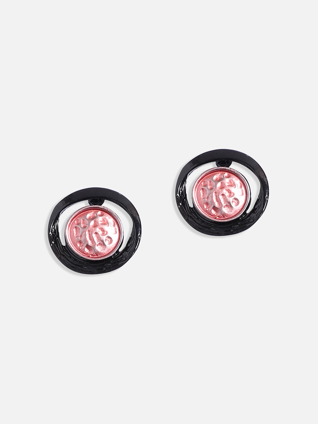 Dented Circular Necklace Earrings