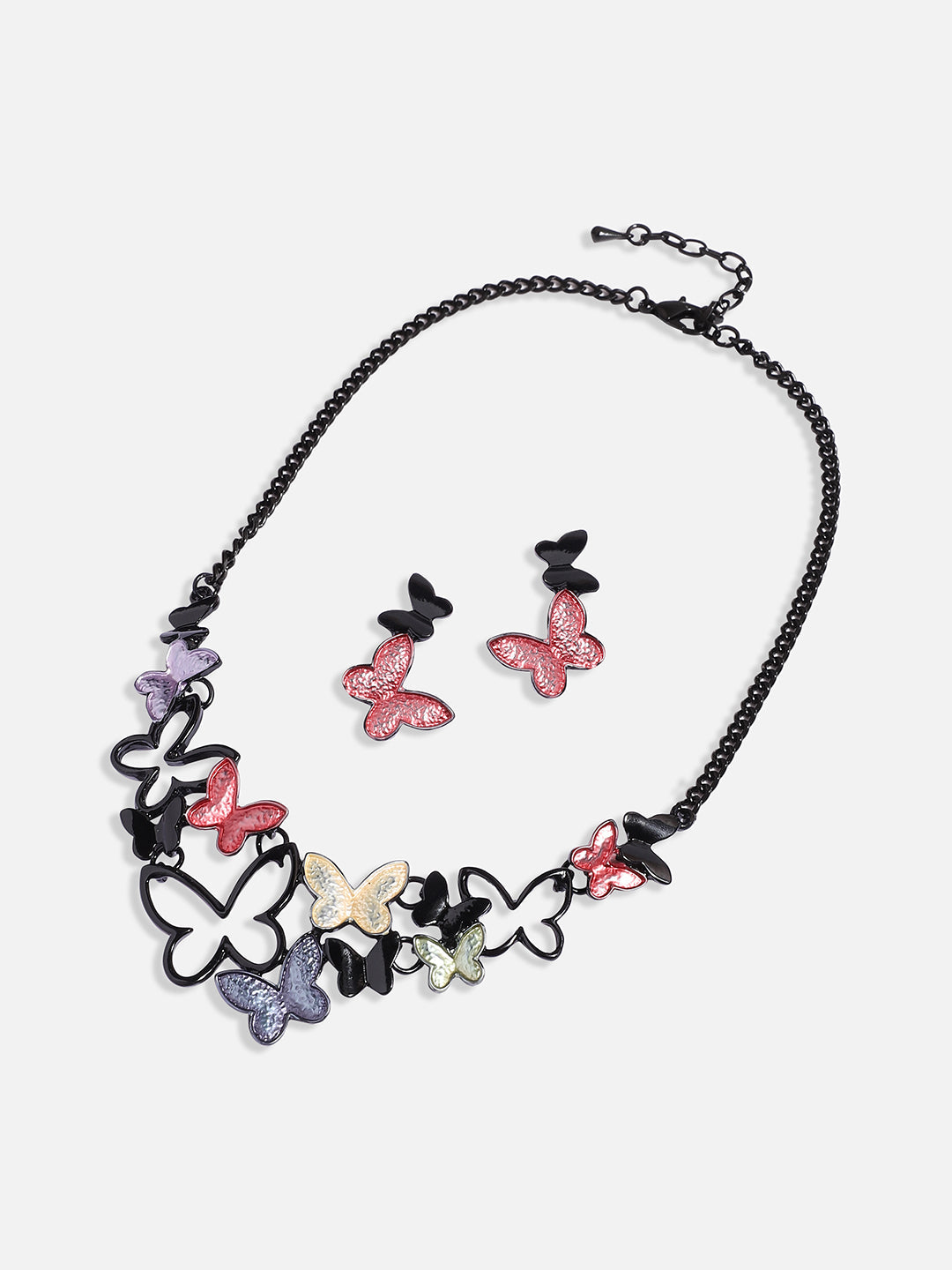 Butterfly Necklace Earrings Jewellery Set