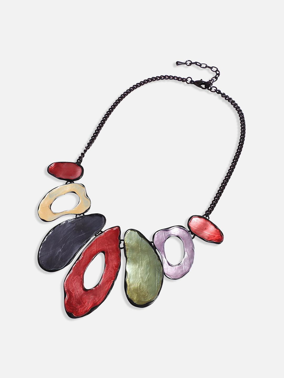 Abstract Halo Necklace Earrings Jewellery Set