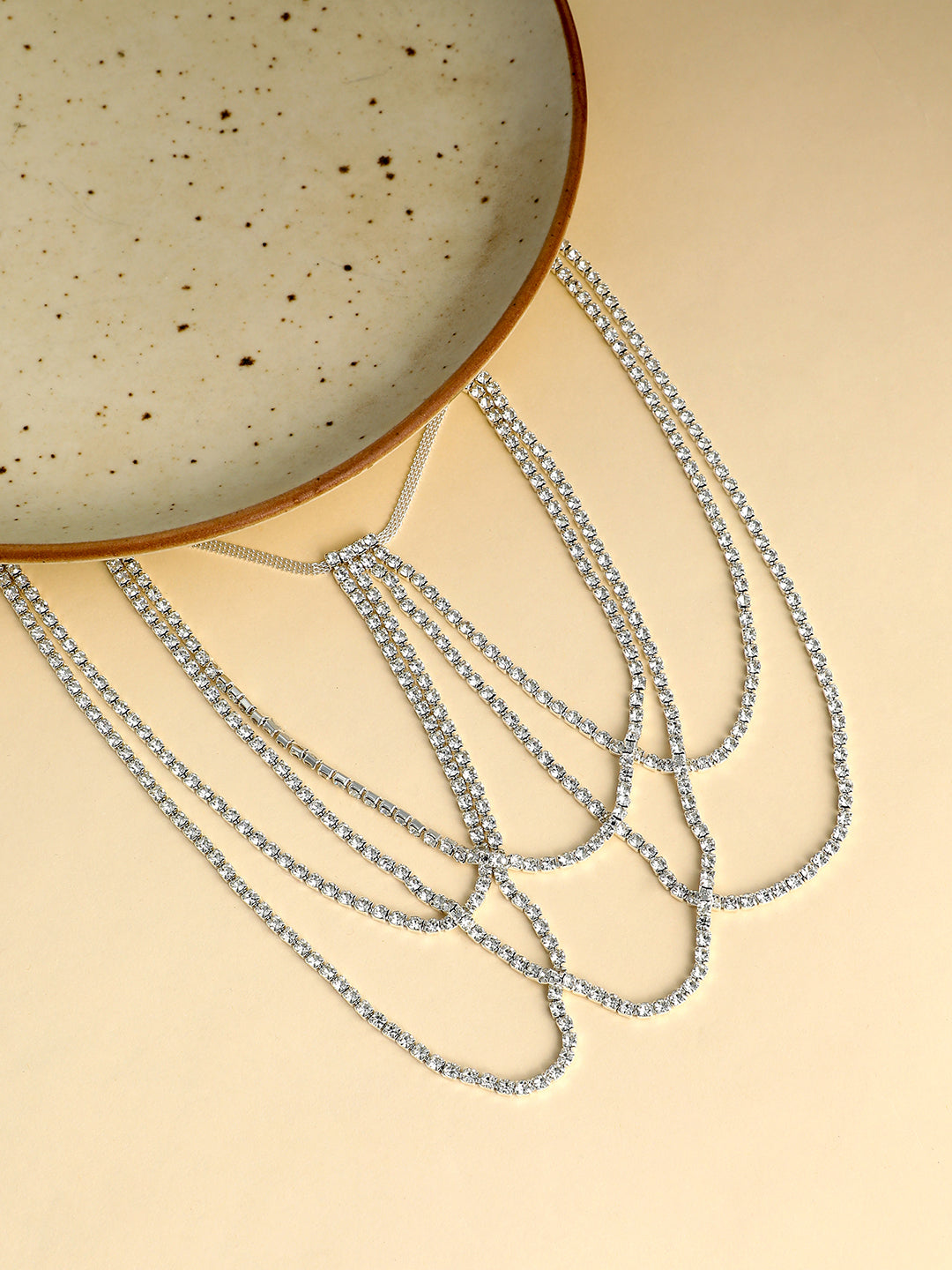 The Bijou Leg Chain - Crystal Silver-SOHILC6241