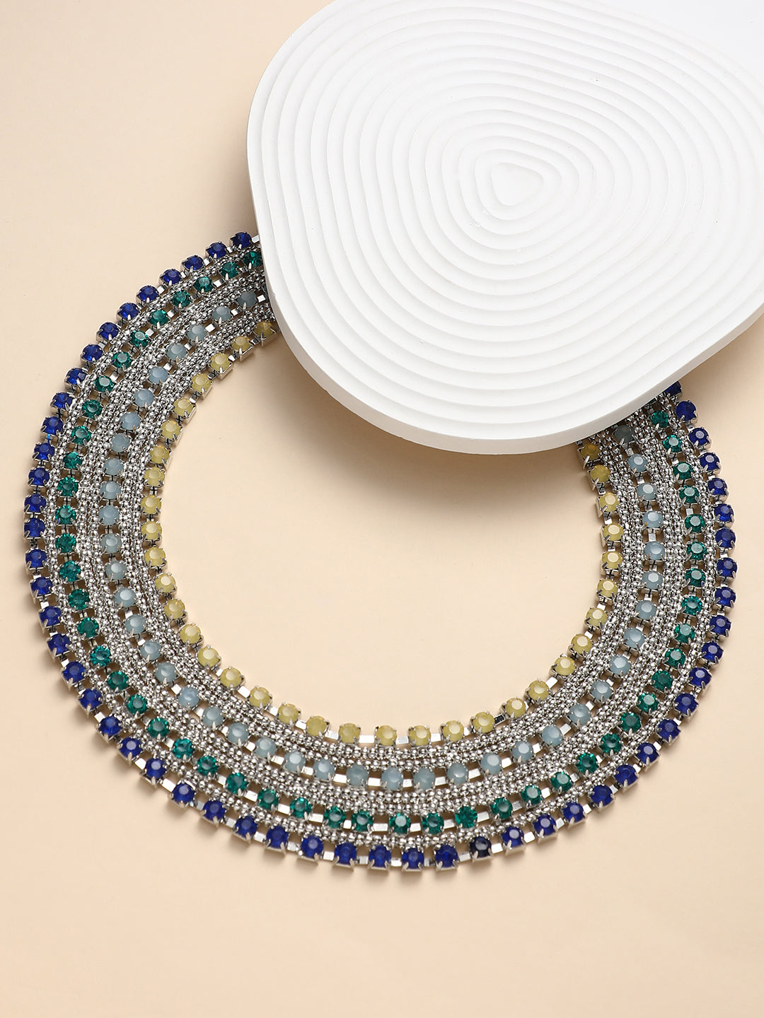 The Egyptian Bijou Statement Necklace - Sapphire Blue & Emerald Green-SOHINC6047