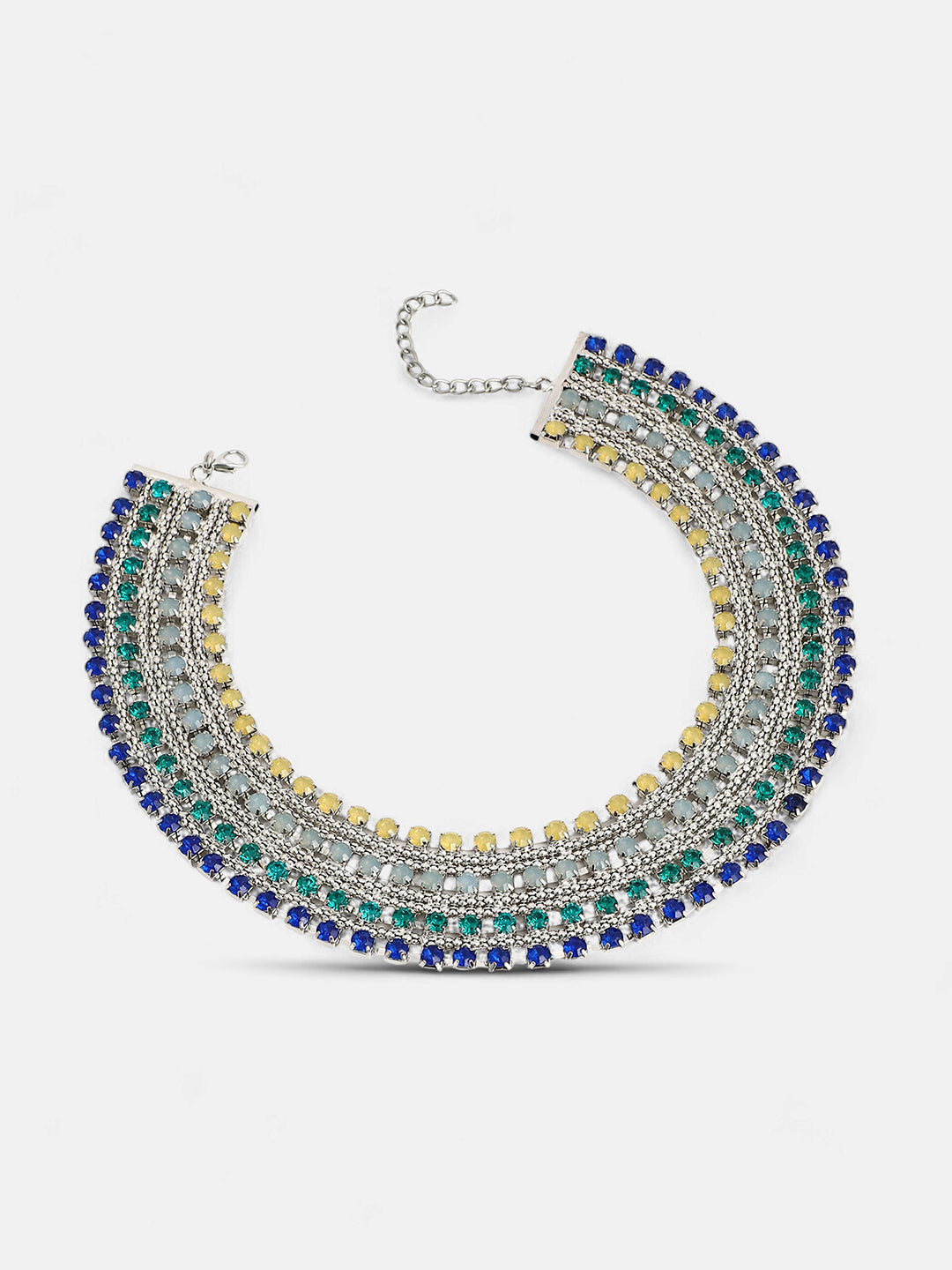 The Egyptian Bijou Statement Necklace - Sapphire Blue & Emerald Green-SOHINC6047