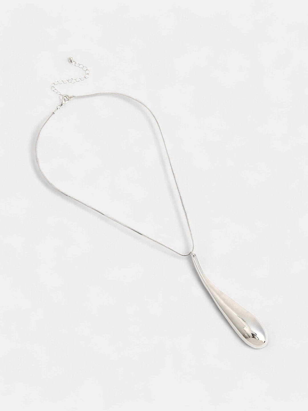 The Drip Pendant Necklace - Metallic Silver-SOHINC6057