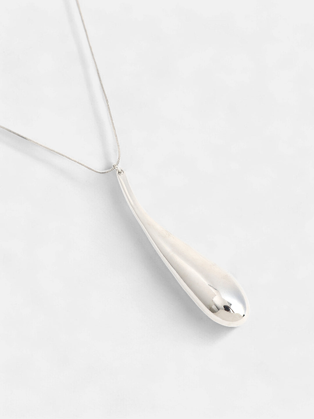 The Drip Pendant Necklace - Metallic Silver-SOHINC6057