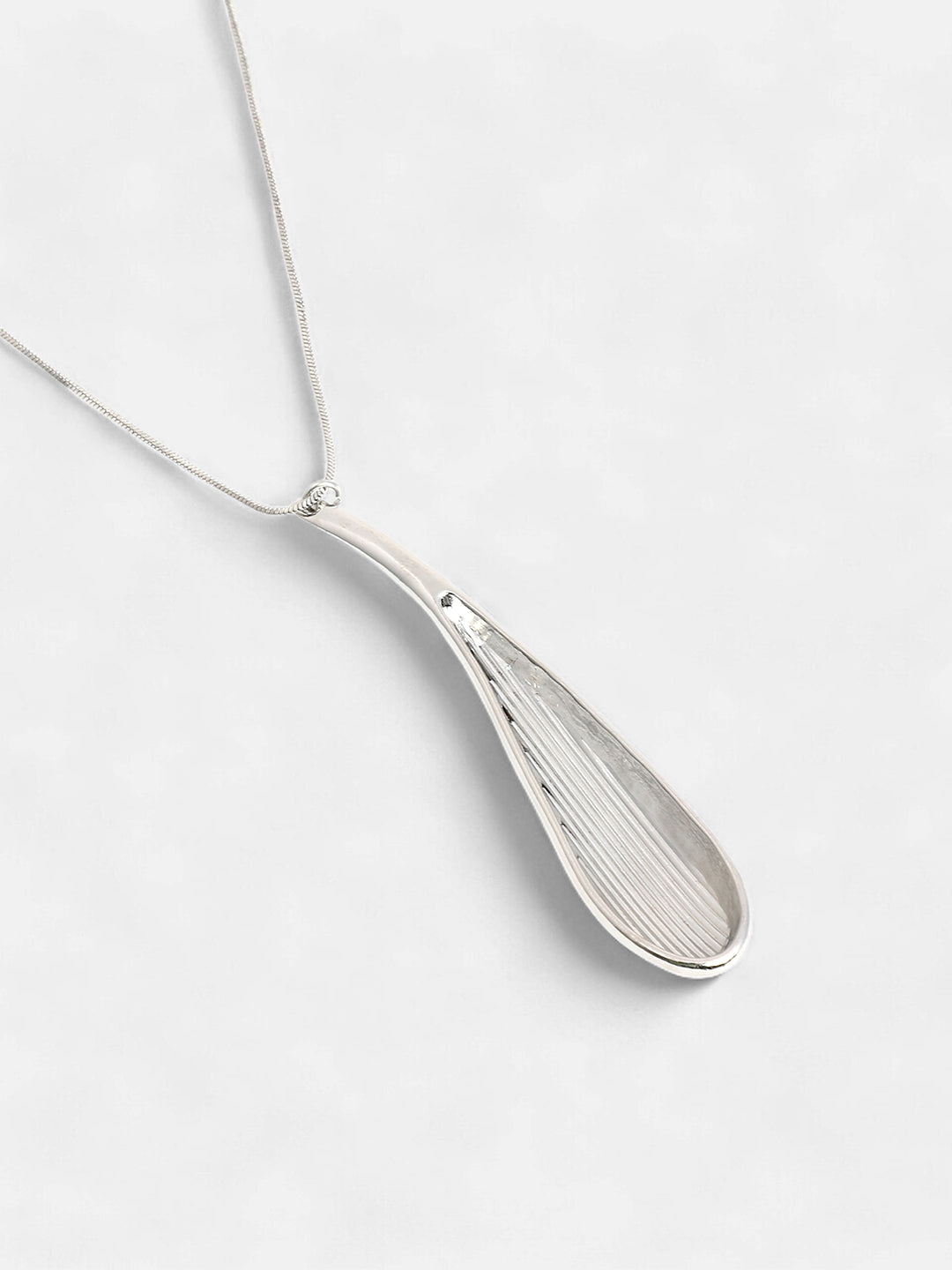 The Drip Pendant Necklace - Metallic Silver-SOHINC6057