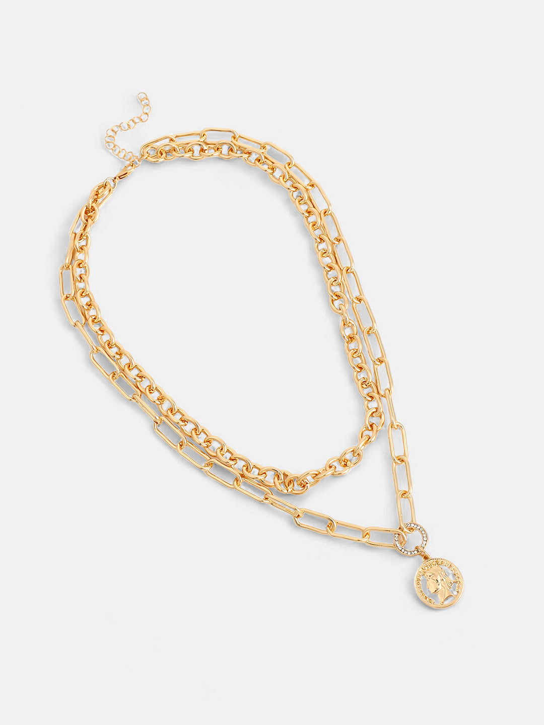 The Coin Chainlink Multi-Layer Necklace - California Gold-SOHINC6059