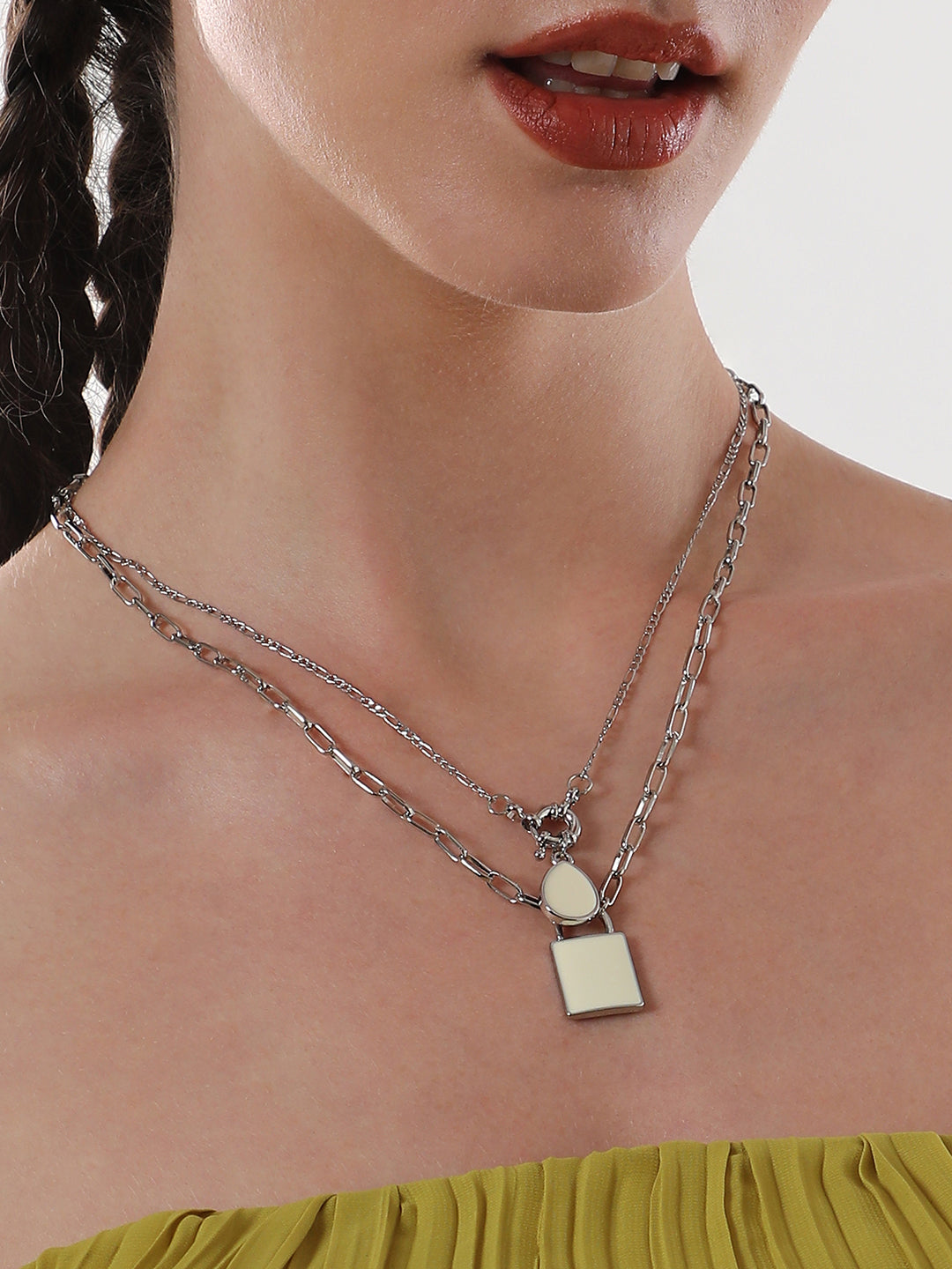 The Sailor's Multi-Layer Necklace - Metallic Silver-SOHINC6063