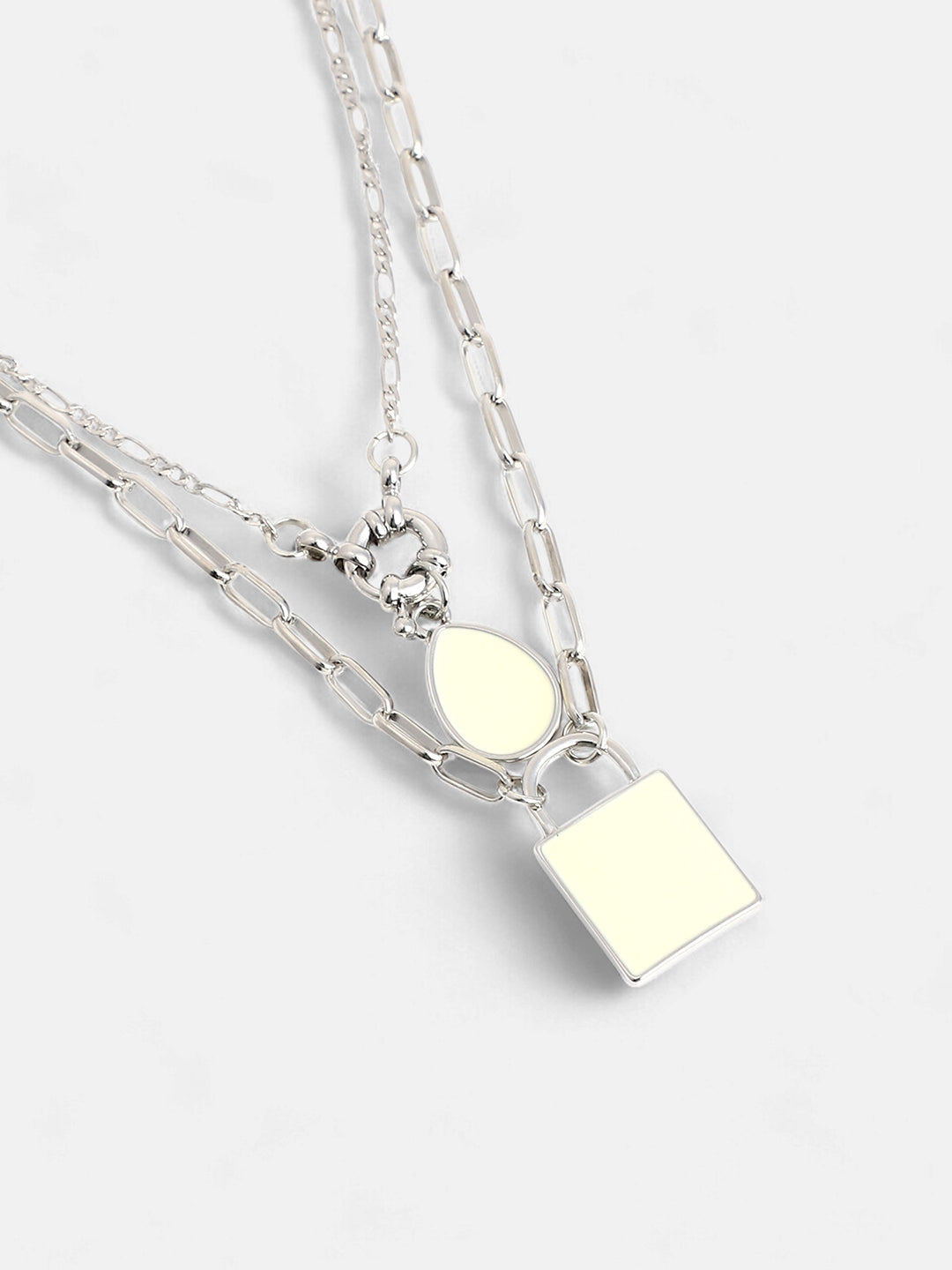 The Sailor's Multi-Layer Necklace - Metallic Silver-SOHINC6063