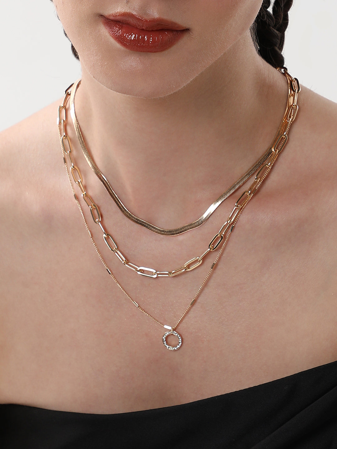 The Halo Snakechain Multi-Layer Necklace - California Gold-SOHINC6071
