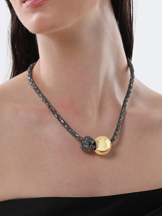 The Mirror Collar Necklace - Antique Gold-SOHINC6078