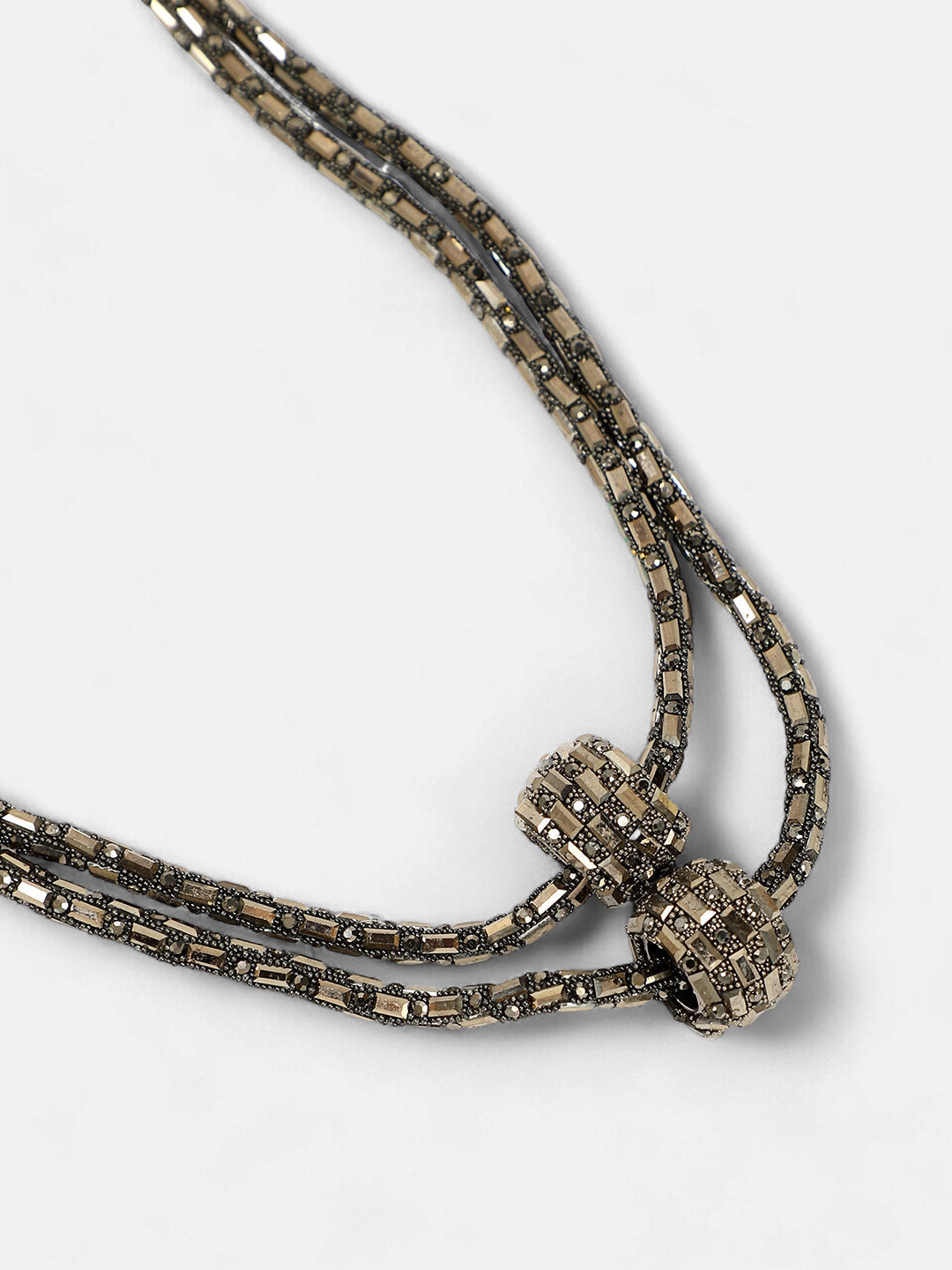 The Mirror Multi-Layer Necklace - Charcoal Grey-SOHINC6082