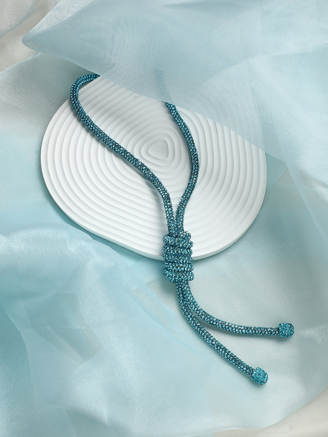 The Jingle Sautoir Necklace - Sky Blue-SOHINC6084