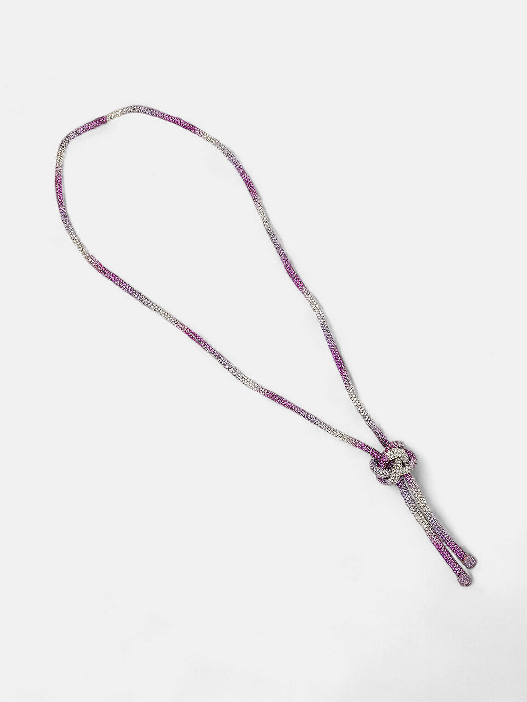 The Jingle Sautoir Necklace - Crystal Silver & Amerthyst Purple-SOHINC6085