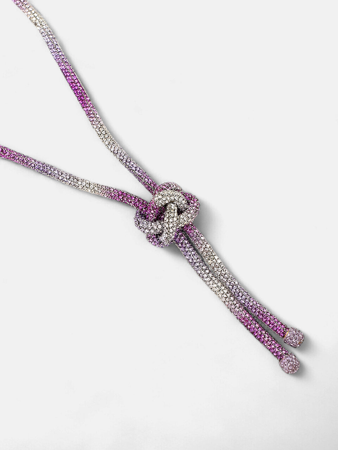 The Jingle Sautoir Necklace - Crystal Silver & Amerthyst Purple-SOHINC6085