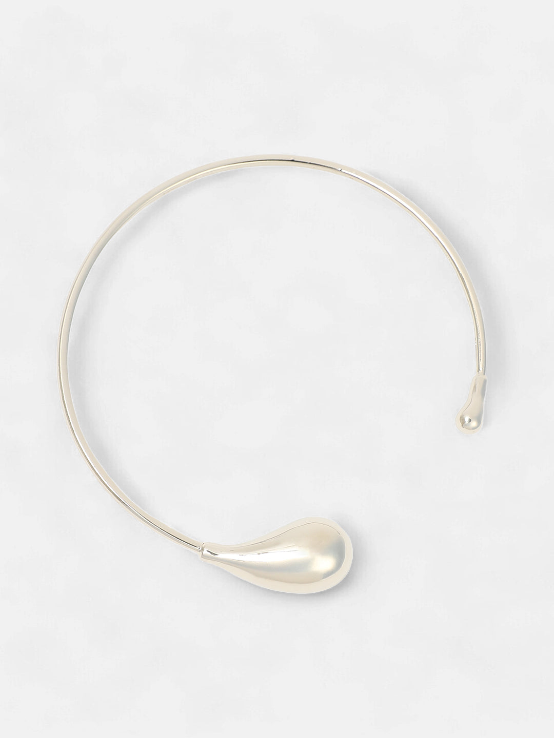 The Drip Torque Necklace - Metallic Silver-SOHINC6089