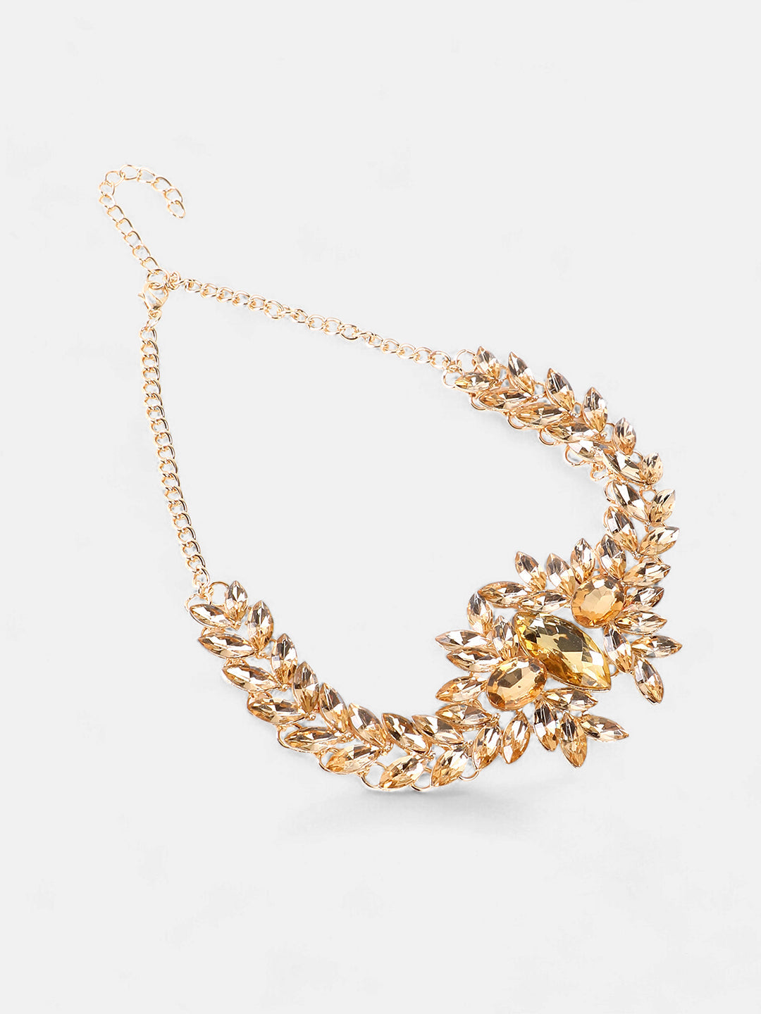 The Marquise Statement Necklace - Amber Yellow-SOHINC6128
