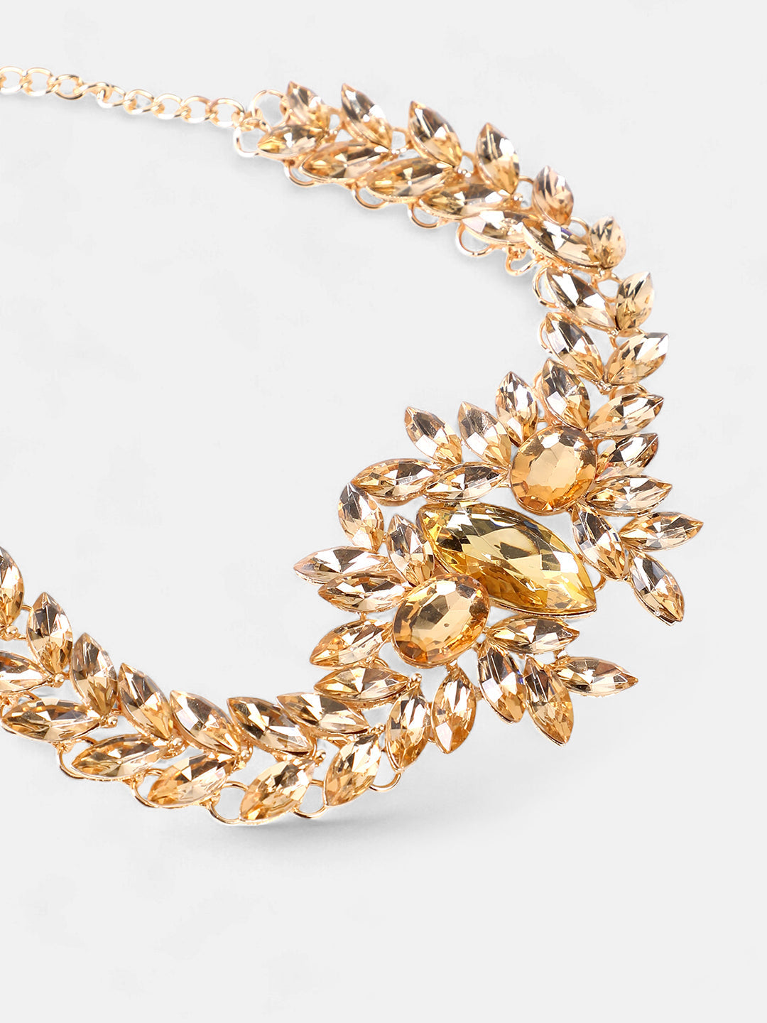 The Marquise Statement Necklace - Amber Yellow-SOHINC6128