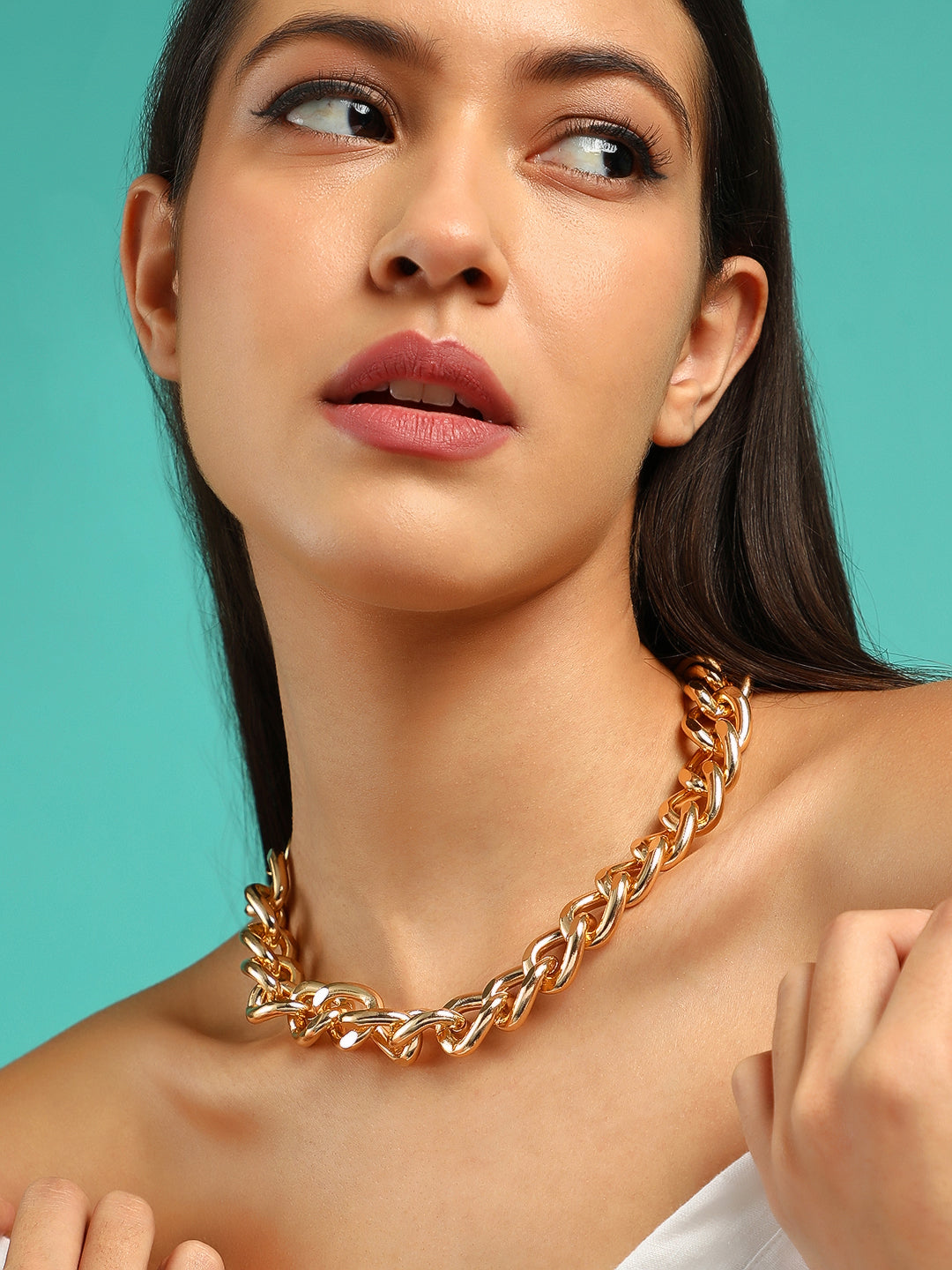 The Medium Chunky Link Chain Necklace - California Gold-SOHINC6202