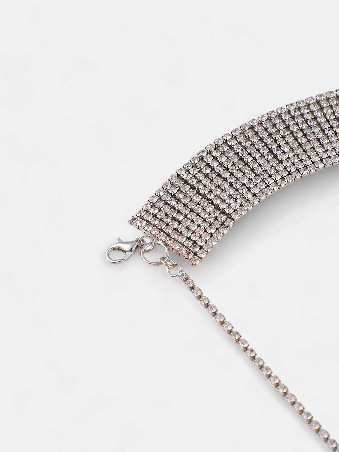 The Bijou Multi-Layer Necklace - Metallic Silver-SOHINC6209