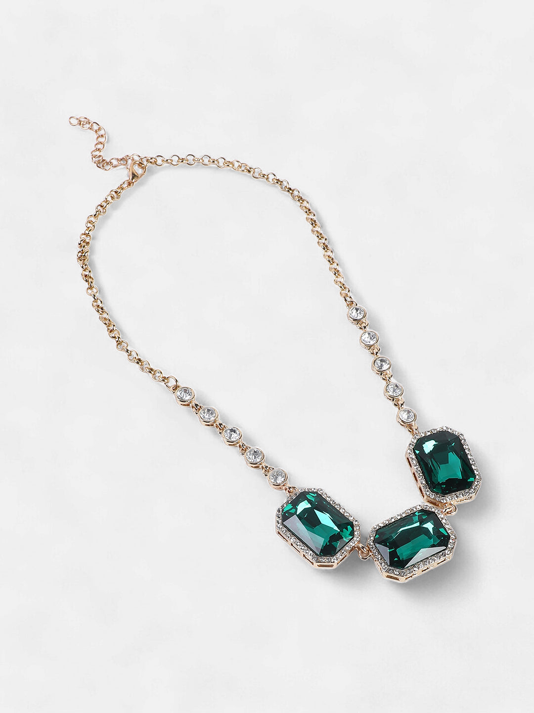 The Regalia Statement Necklace - Emerald Green-SOHINC6221