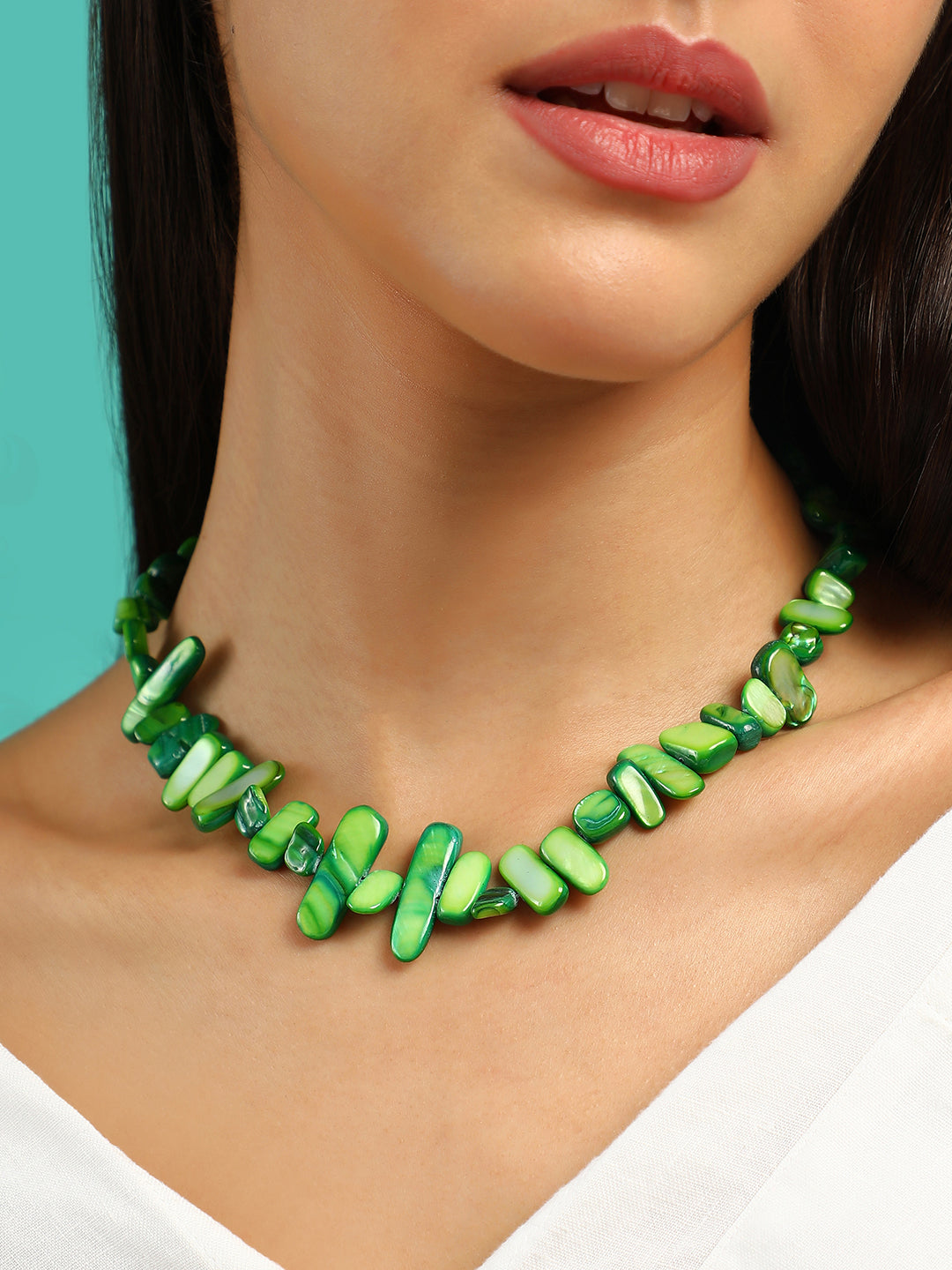 The Belize Collar Necklace - Kelly Green-SOHINC6222