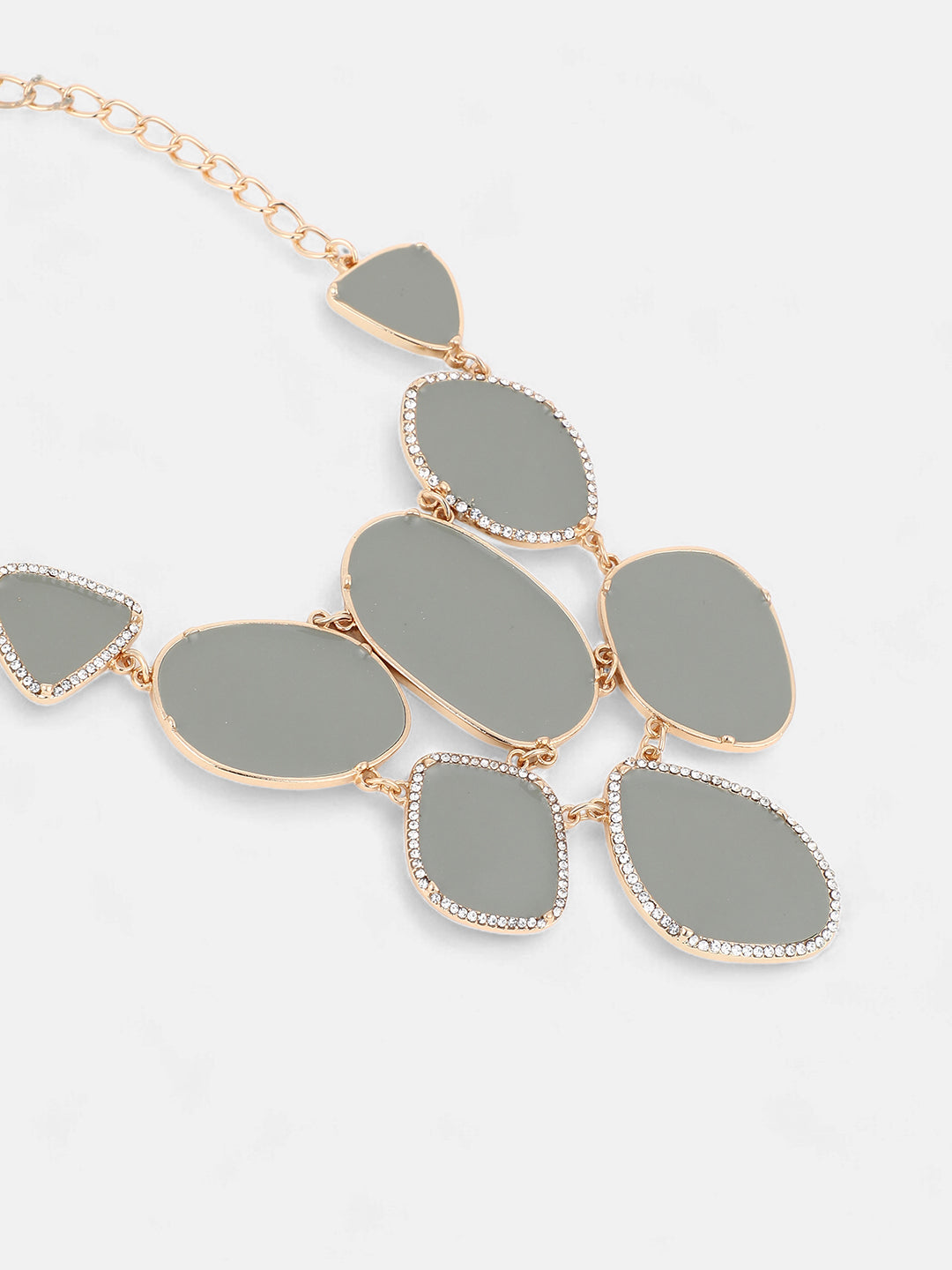 The Marcia Statement Necklace - Ash Grey-SOHINC6243