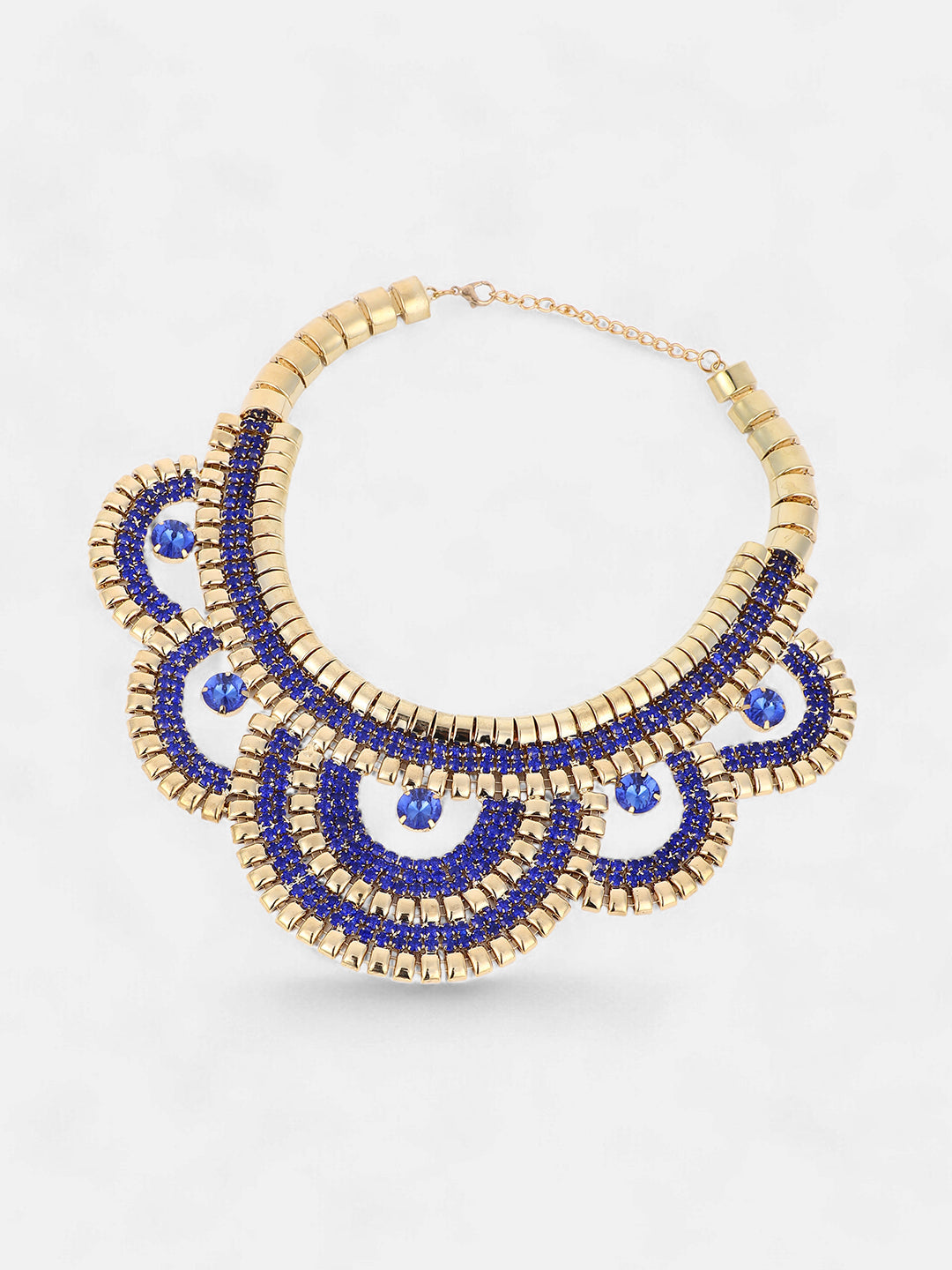 The Corona Statement Necklace - Sapphire Blue-SOHINC6247