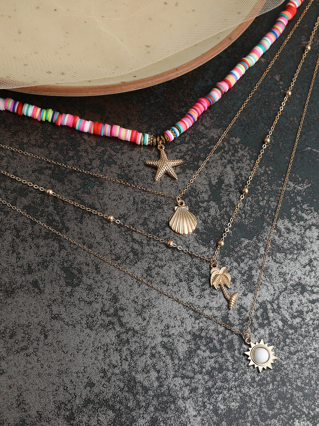 The Aruba Multi-Layer Necklace - Multicolour-SOHINC6254