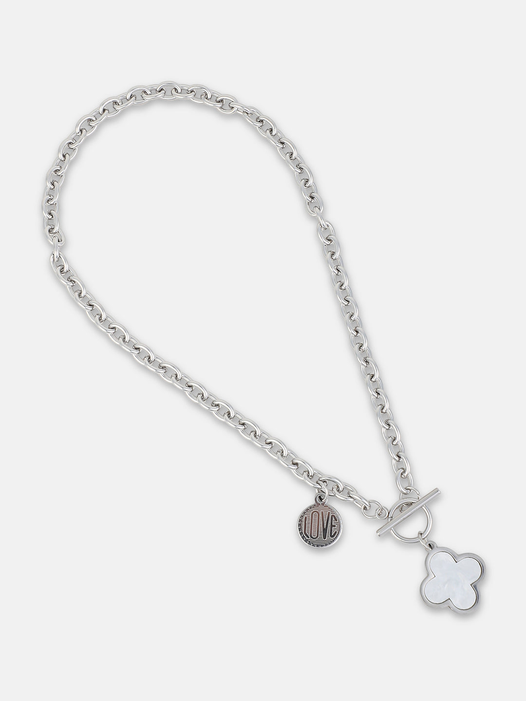 The Clover Chain Necklace - Metallic Silver