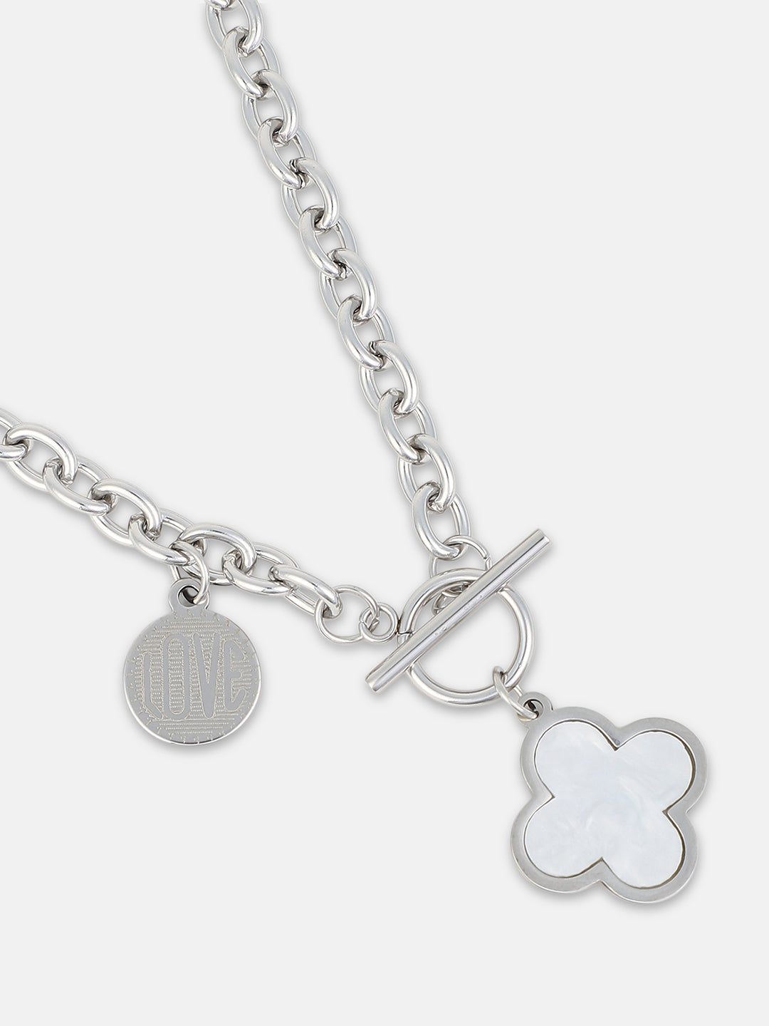 The Clover Chain Necklace - Metallic Silver