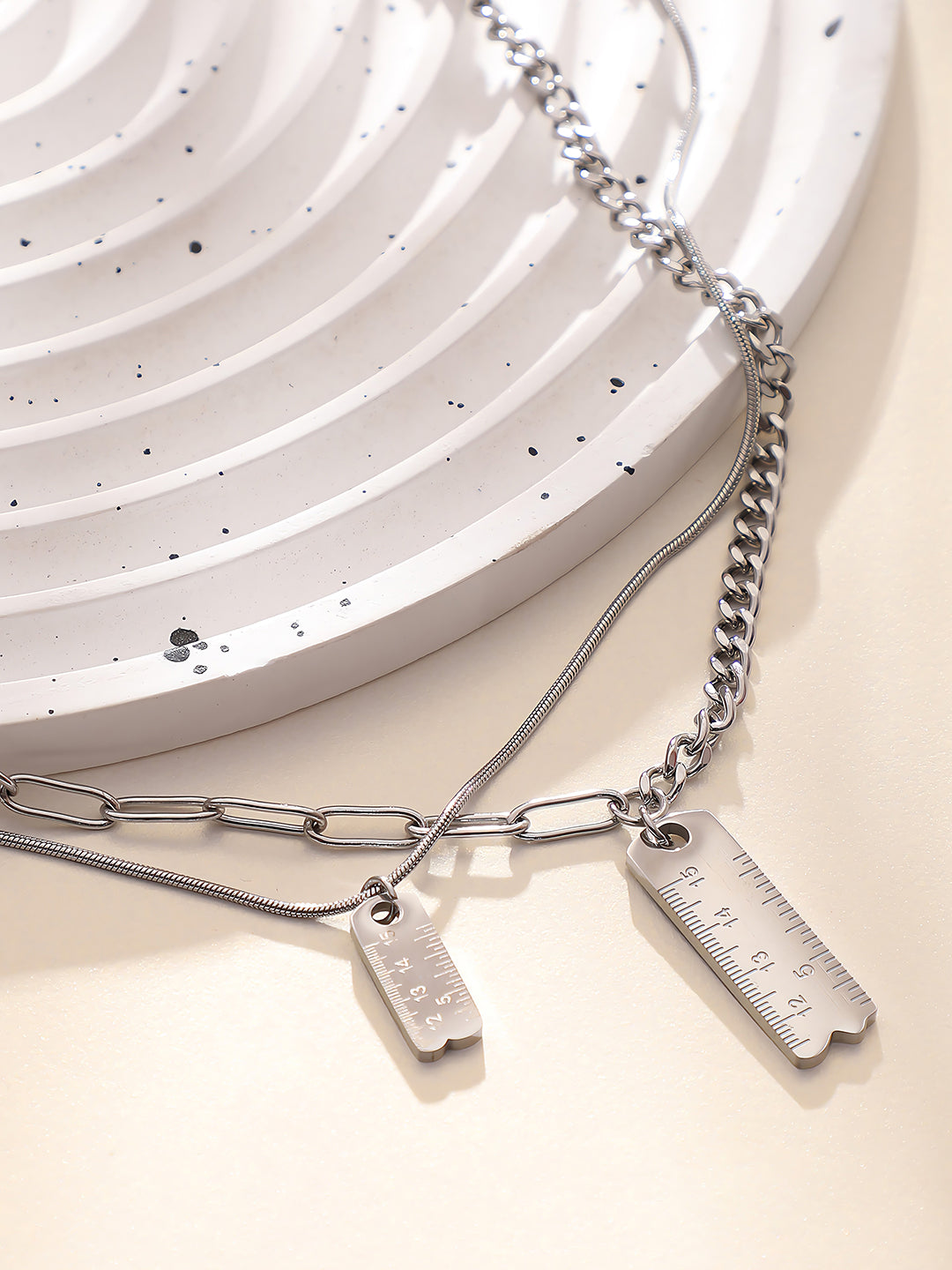 The Scale Multi-Layer Necklace - Metallic Silver