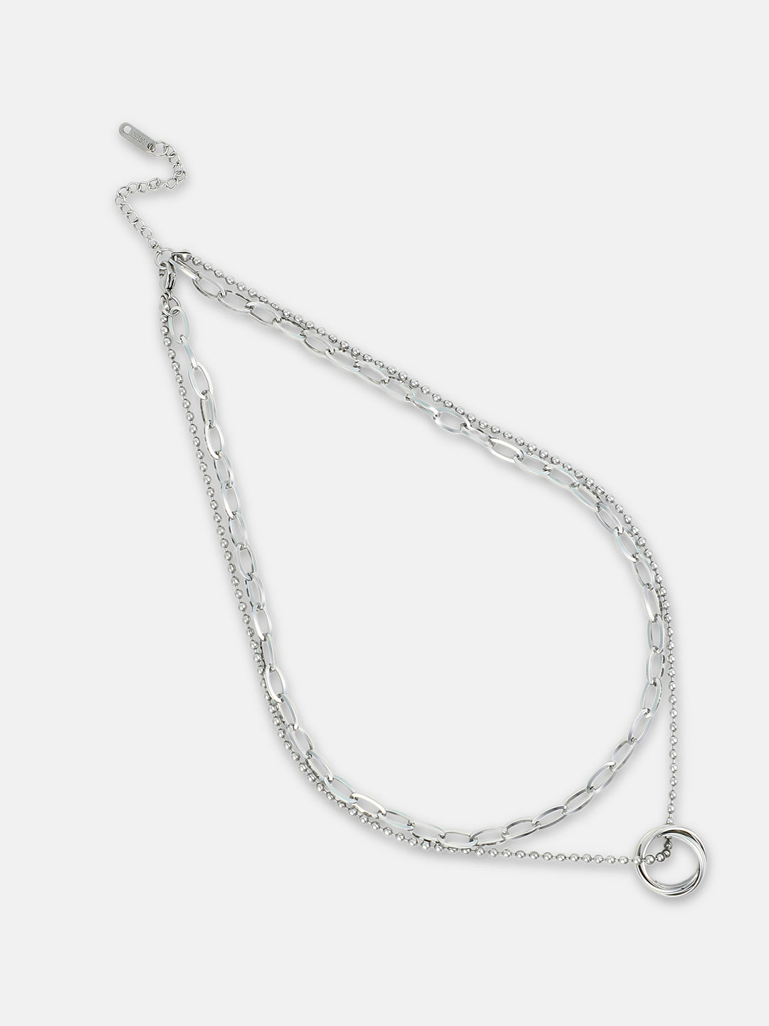 The Vortex Multi-Layer Necklace - Metallic Silver