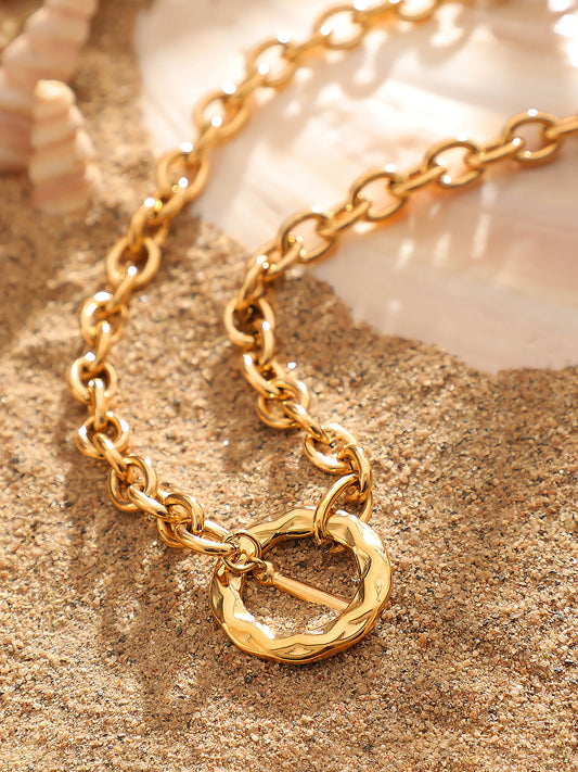 The Sol Halo Chain Necklace - California Gold