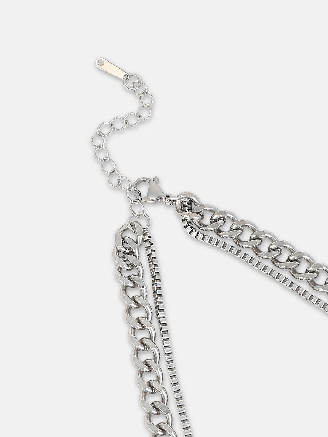 The Block Multi Layer Necklace Metallic Silver