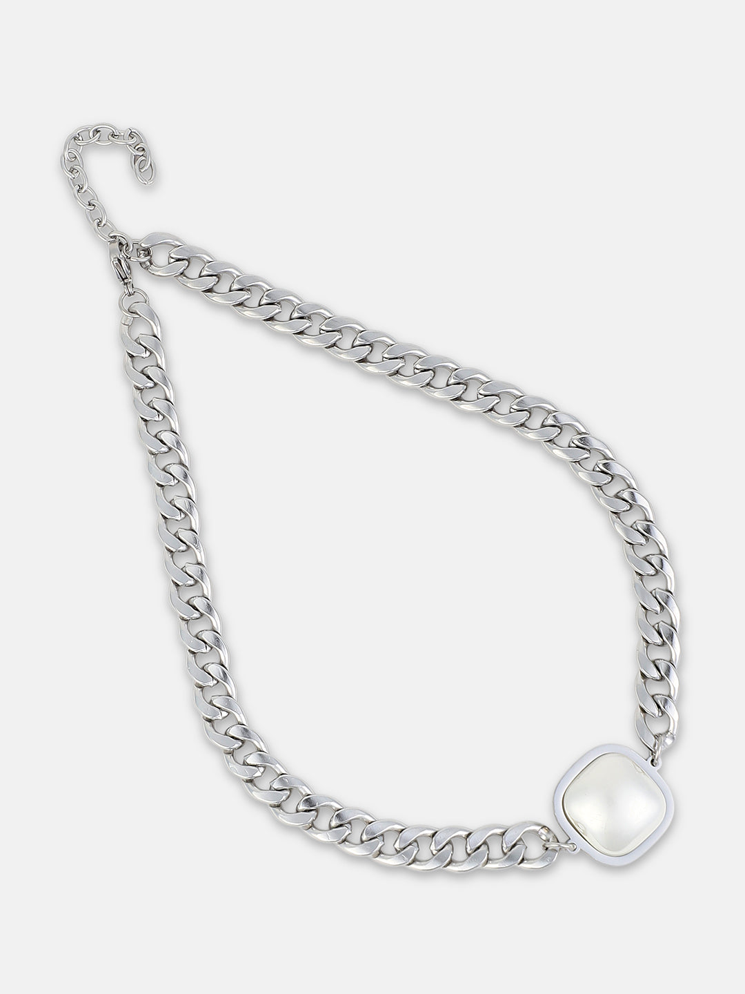 The Perla Chain Necklace - Metallic Silver
