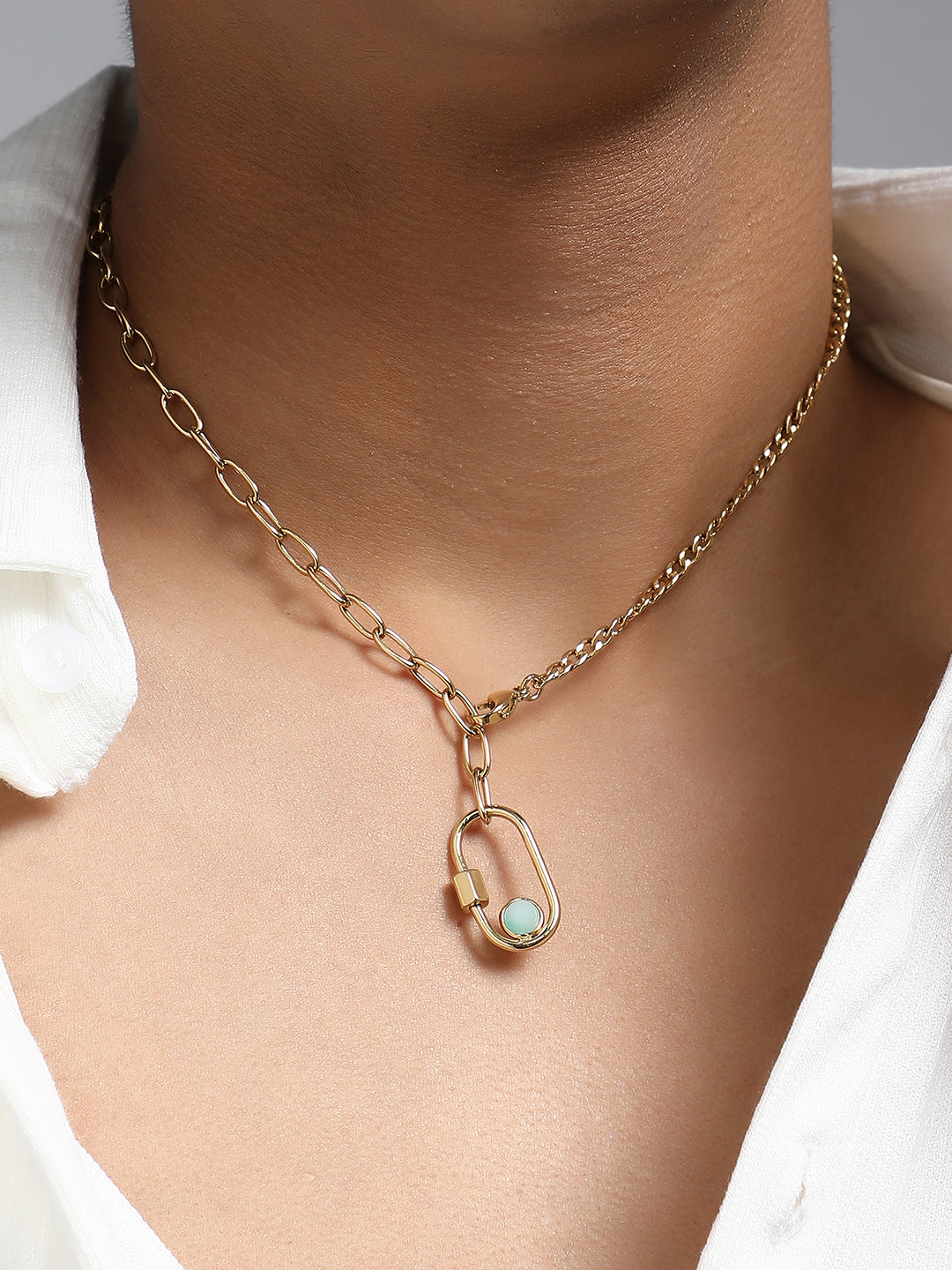 The Industrial Lazuli Chain Necklace - California Gold