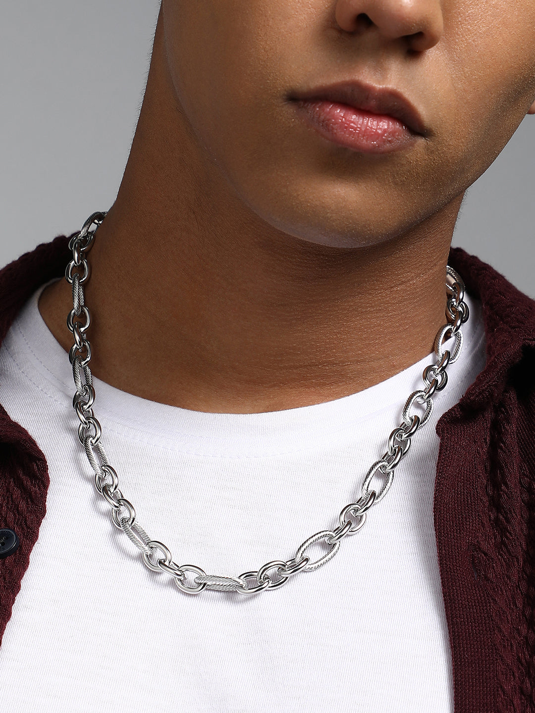 The Fusio Chain Necklace Metallic Silver