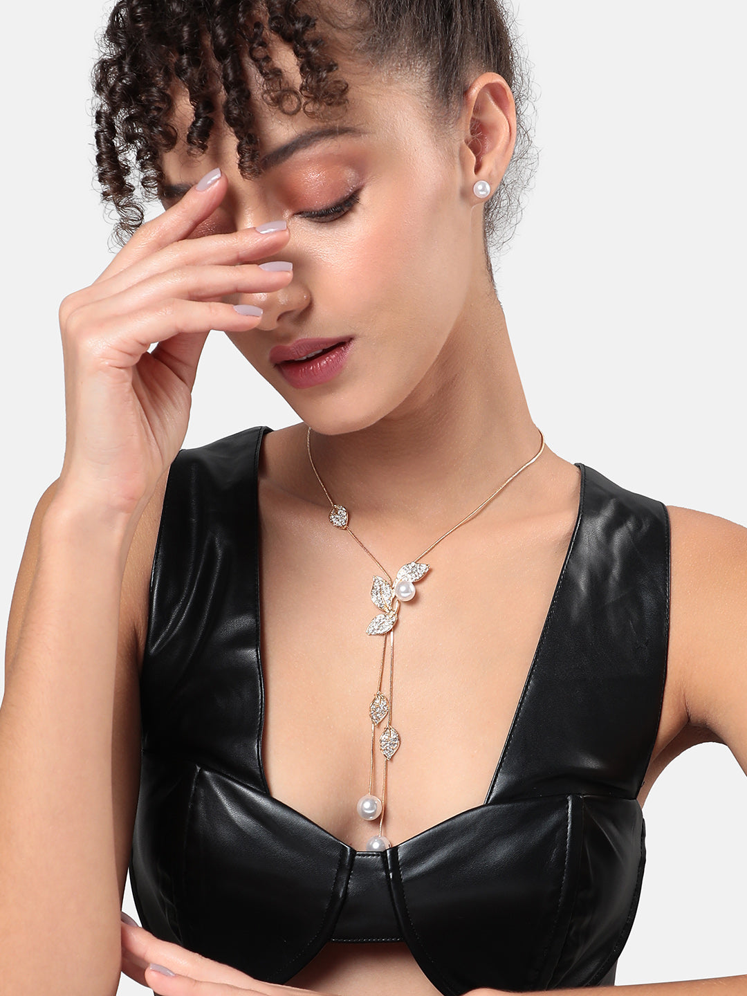 Gold-Plated Studded Necklace