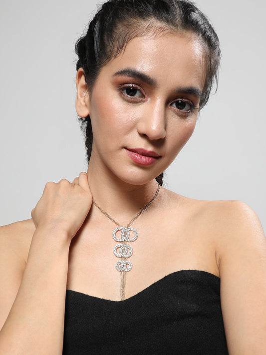 Gold-Plated Stone-Studded Necklace