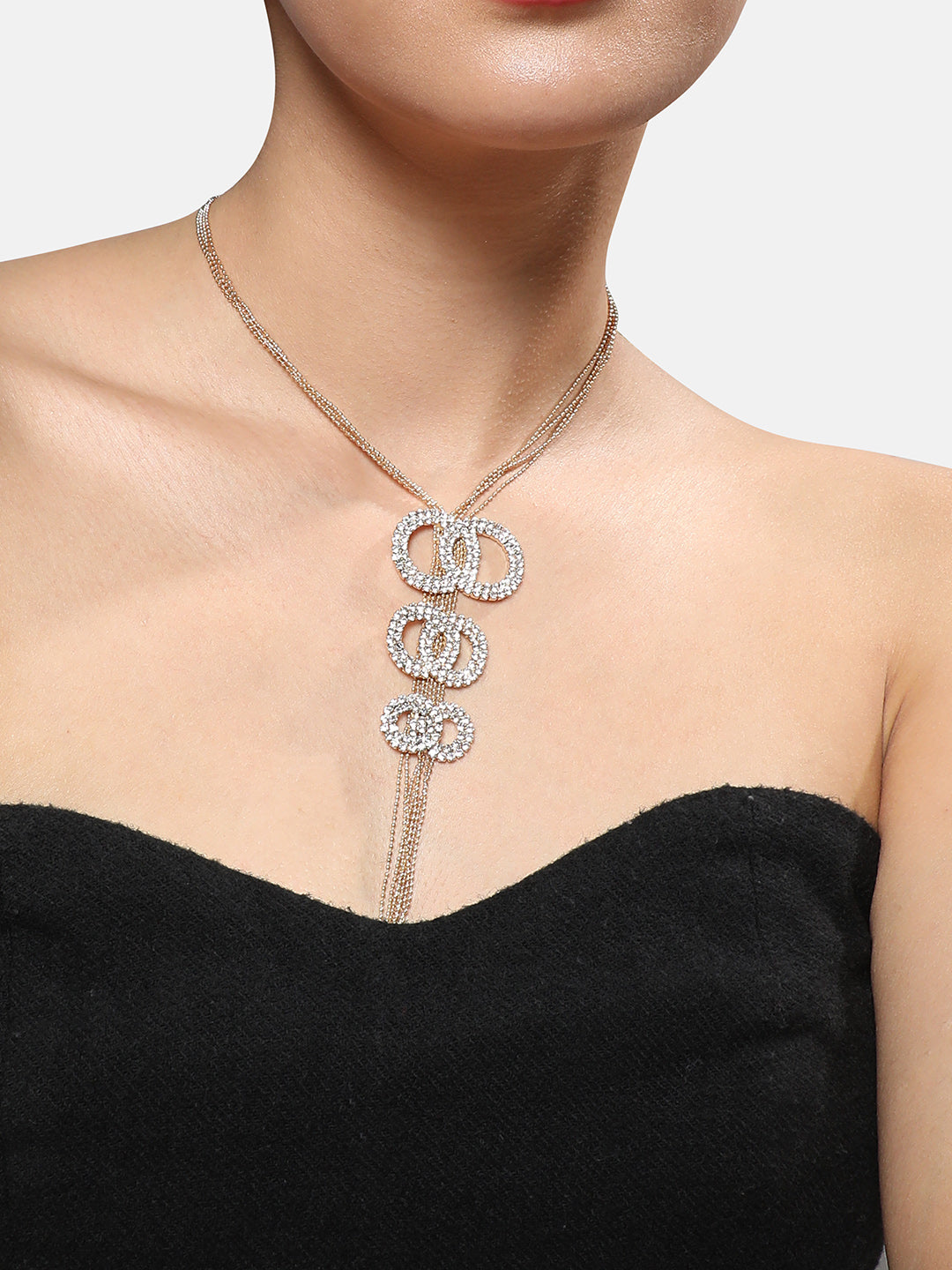 Gold-Plated Stone-Studded Necklace