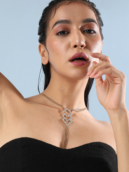 Gold Plated Stone Studded Chain